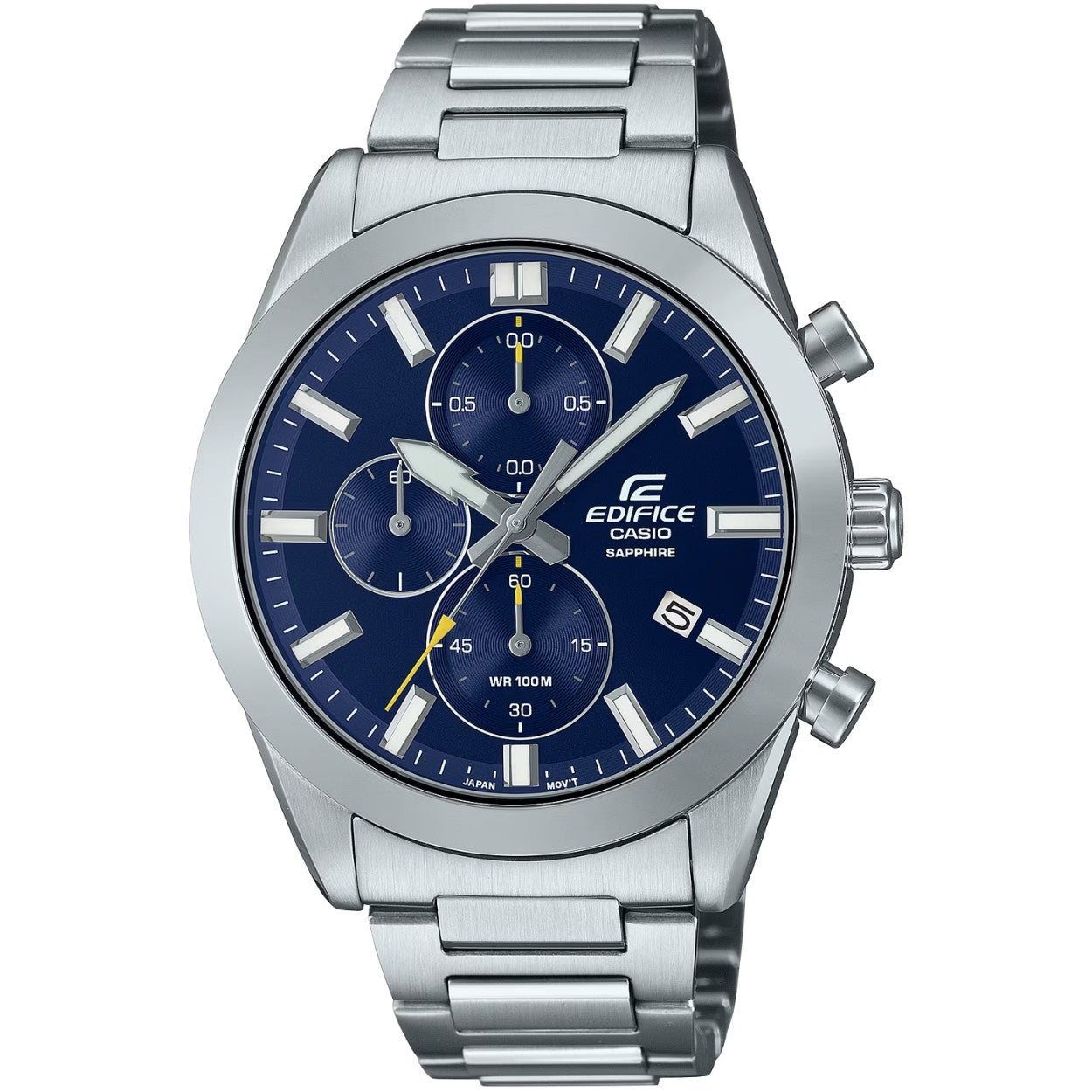 Casio Edifice Chronograph EFB-710D-2AVUEF analog herrklocka med blå urtavla och armband i rostfritt stål