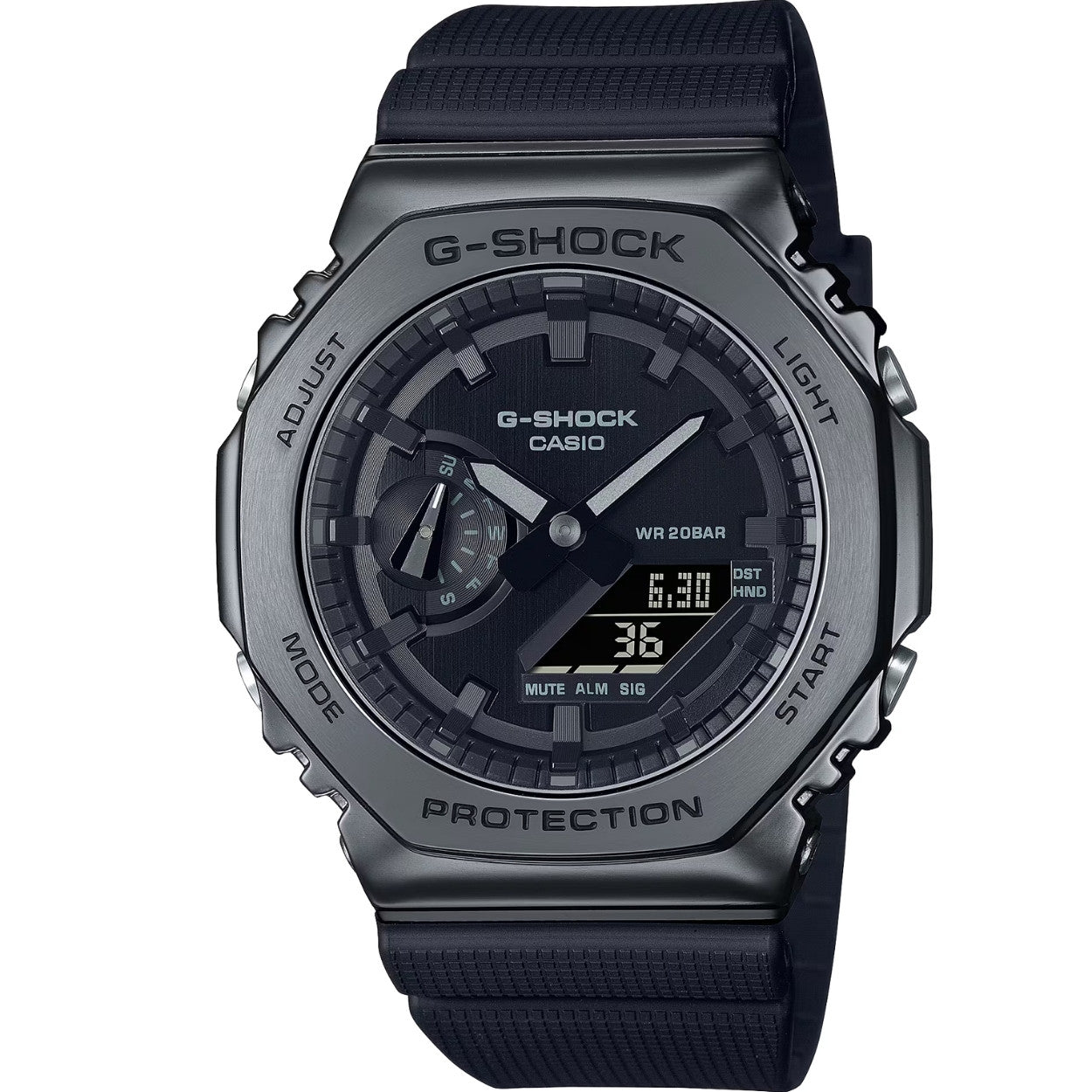 Casio G-Shock GM-2100BB-1AER analog unisexklocka med svart urtavla och armband i resin
