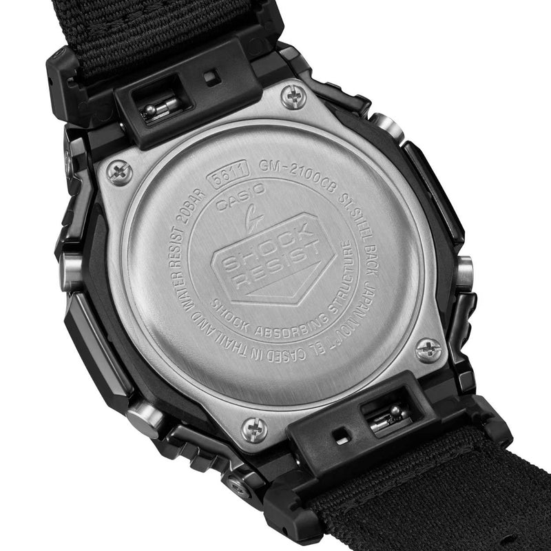 Casio G-Shock GM-2100CB-1AER ana-digi unisexklocka med svart urtavla och armband i textil