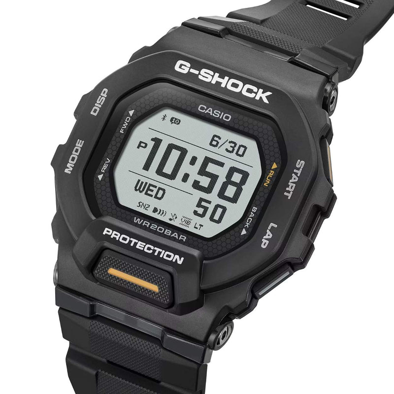 Casio G-SHOCK GBD-200-1A1ER digital herrklocka med svart urtavla och armband i resin