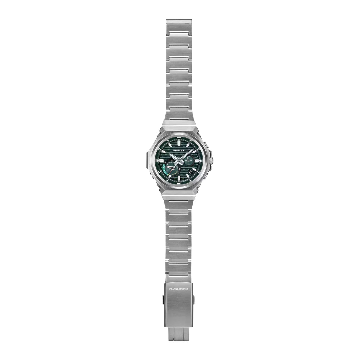 Casio G-Shock G-Steel GST-B1000D-3AER analog herrklocka med grön urtavla och armband i rostfritt stål