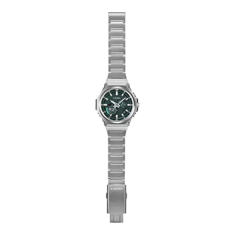 Casio G-Shock G-Steel GST-B1000D-3AER analog herrklocka med grön urtavla och armband i rostfritt stål