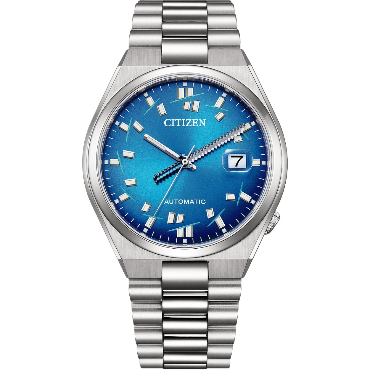 Citizen Tsuyosa NJ0157-81L analog herrklocka med blå urtavla och armband i rostfritt stål