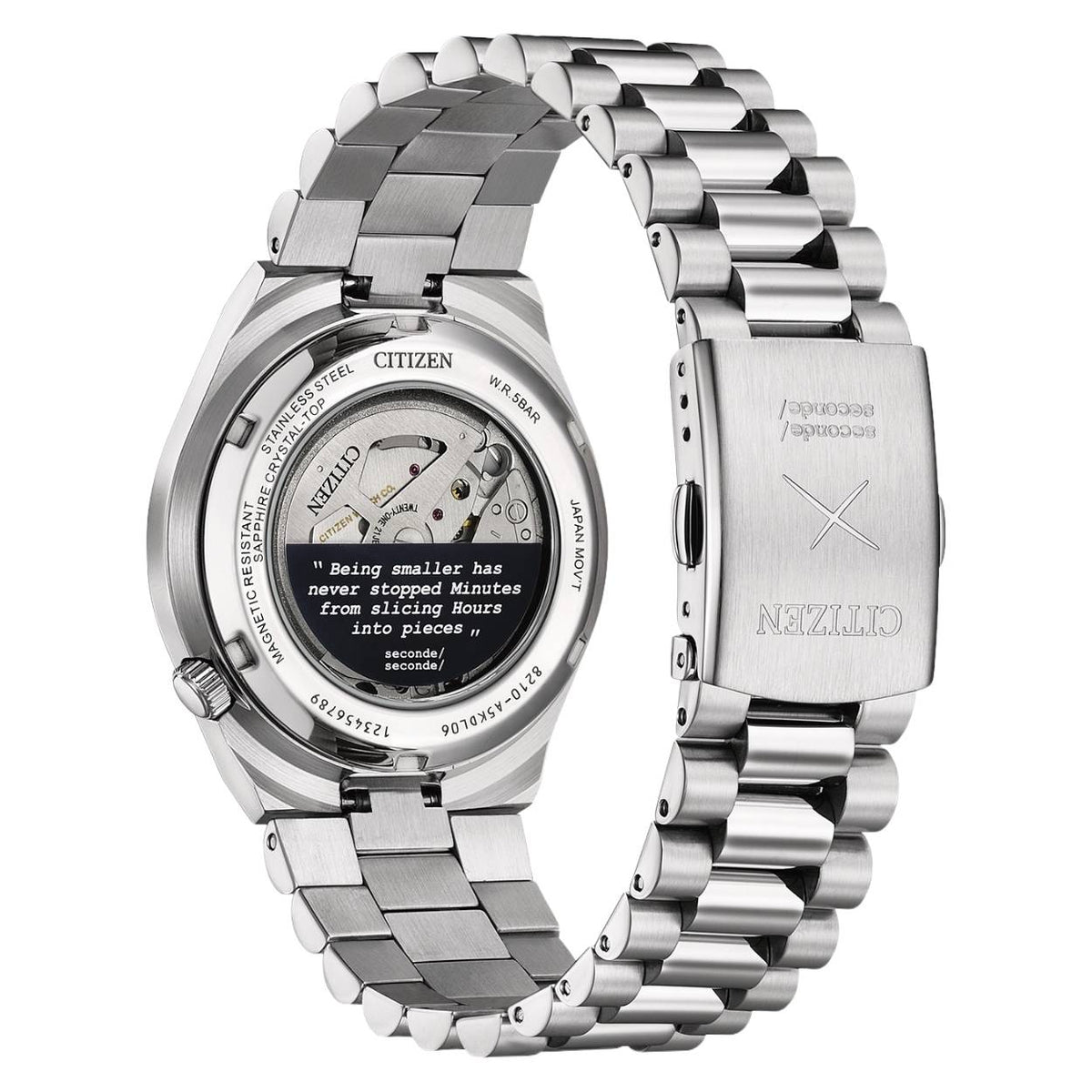 Citizen Tsuyosa NJ0157-81L analog herrklocka med blå urtavla och armband i rostfritt stål