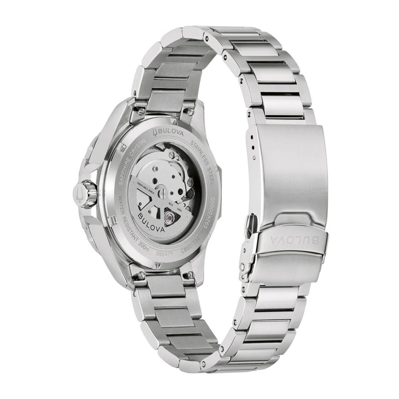 Bulova Marine Star 98B471 analog herrklocka med grön urtavla och armband i rostfritt stål