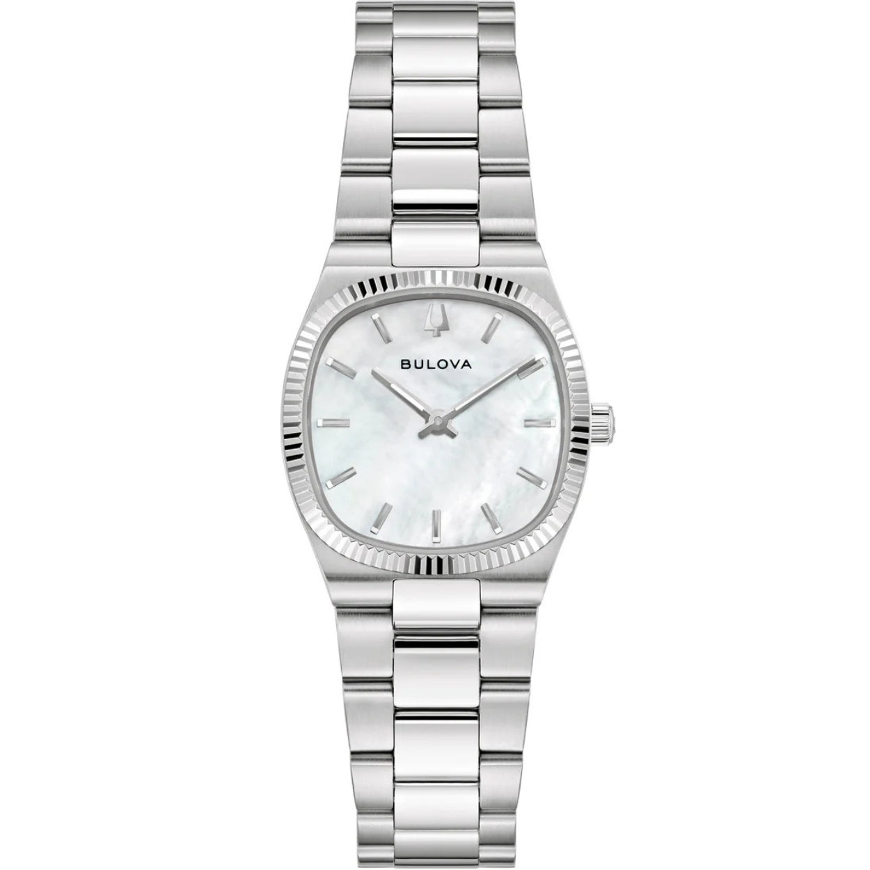 Bulova Super Seville 96L353 analog damklocka med pärlemor urtavla och armband i rostfritt stål