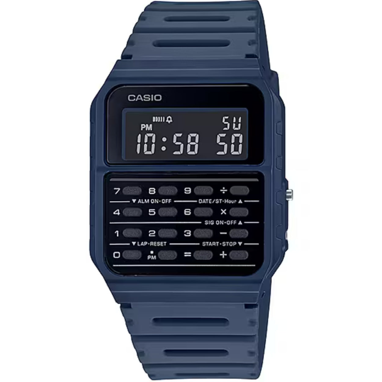 Casio Vintage CA-53WF-2BDF digital unisexklocka med svart urtavla och armband i resin
