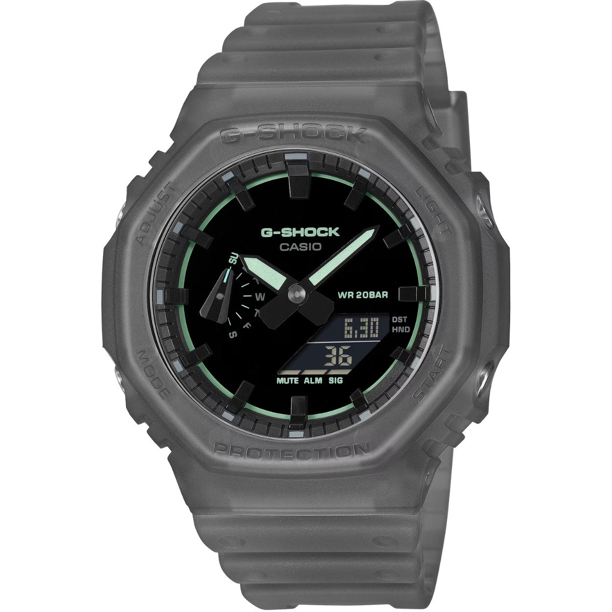 Casio G-Shock GA-2100K-1AER analog unisexklocka med svart urtavla och armband i resin