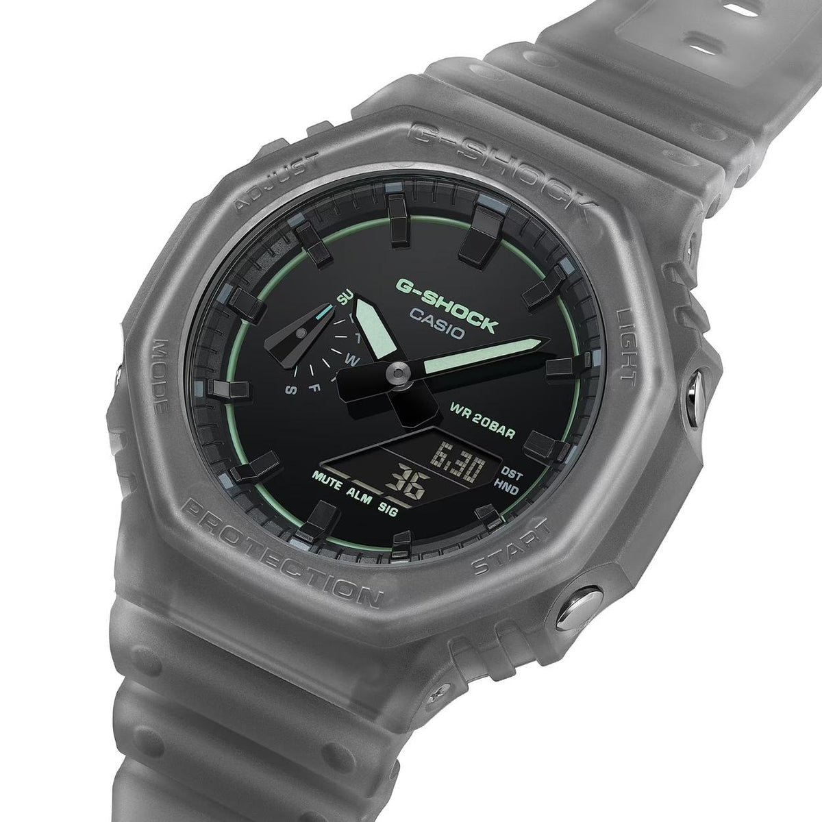 Casio G-Shock GA-2100K-1AER analog unisexklocka med svart urtavla och armband i resin