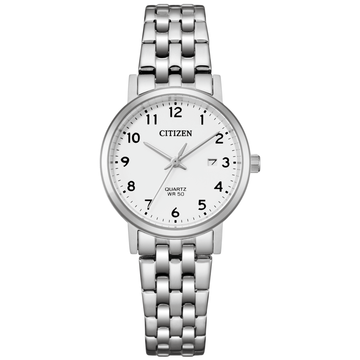 Citizen Sport EU6090-54A analog damklocka med vit urtavla och armband i rostfritt stål