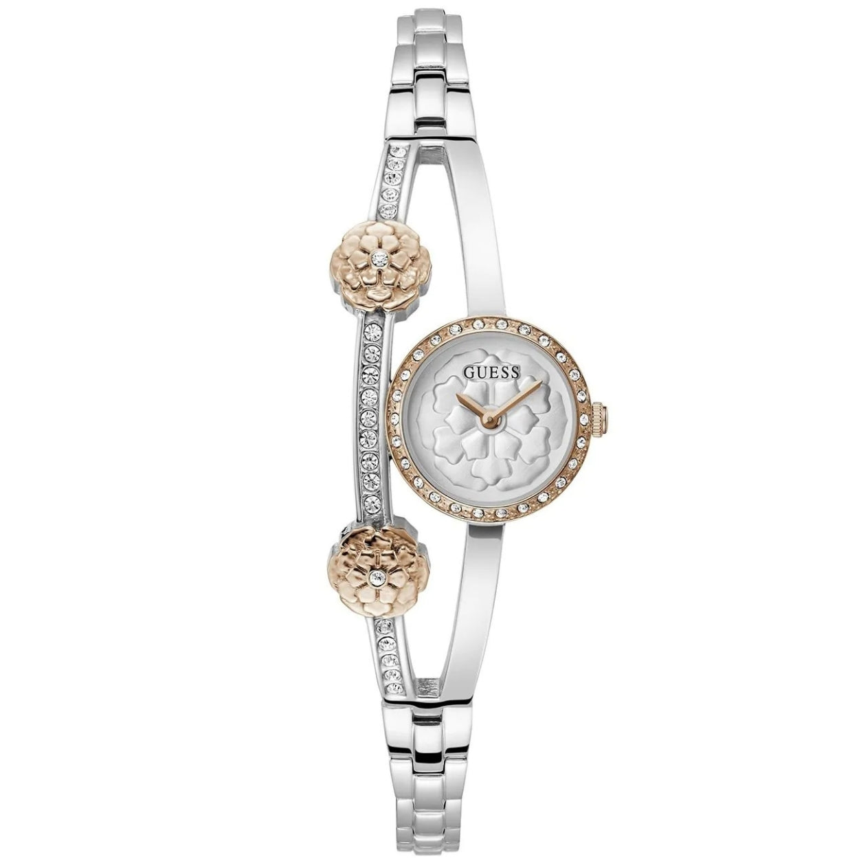 Guess Chole Damklocka GW0756L3 analog damklocka med silver urtavla och armband i rostfritt stål