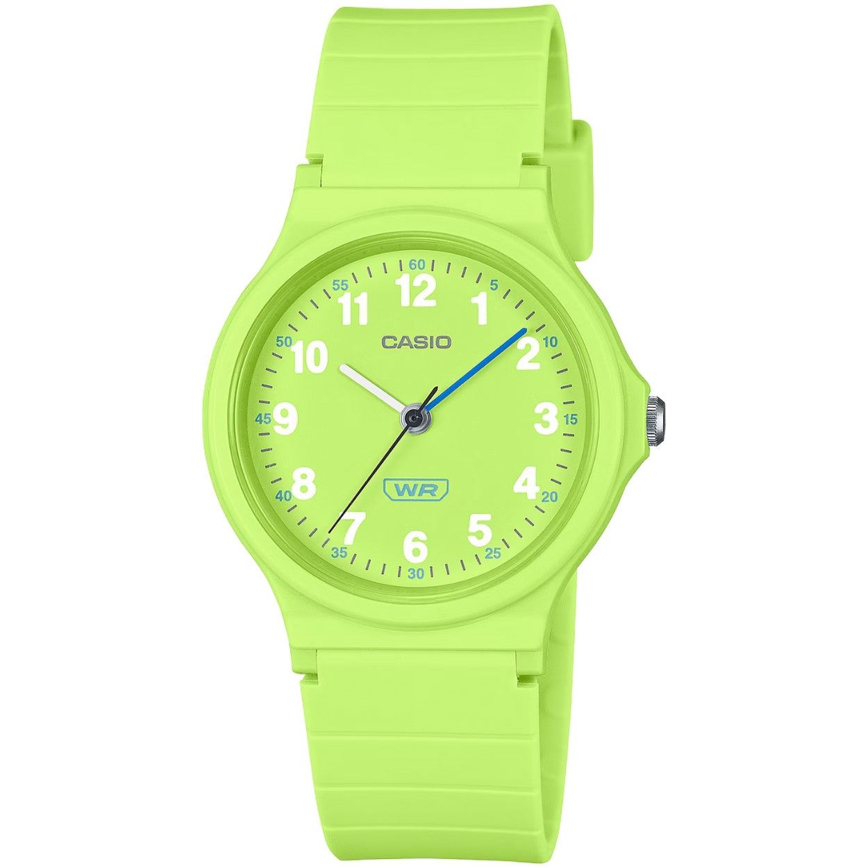 Casio Timeless LQ-24B-3BEF analog unisexklocka med grön urtavla och armband i resin