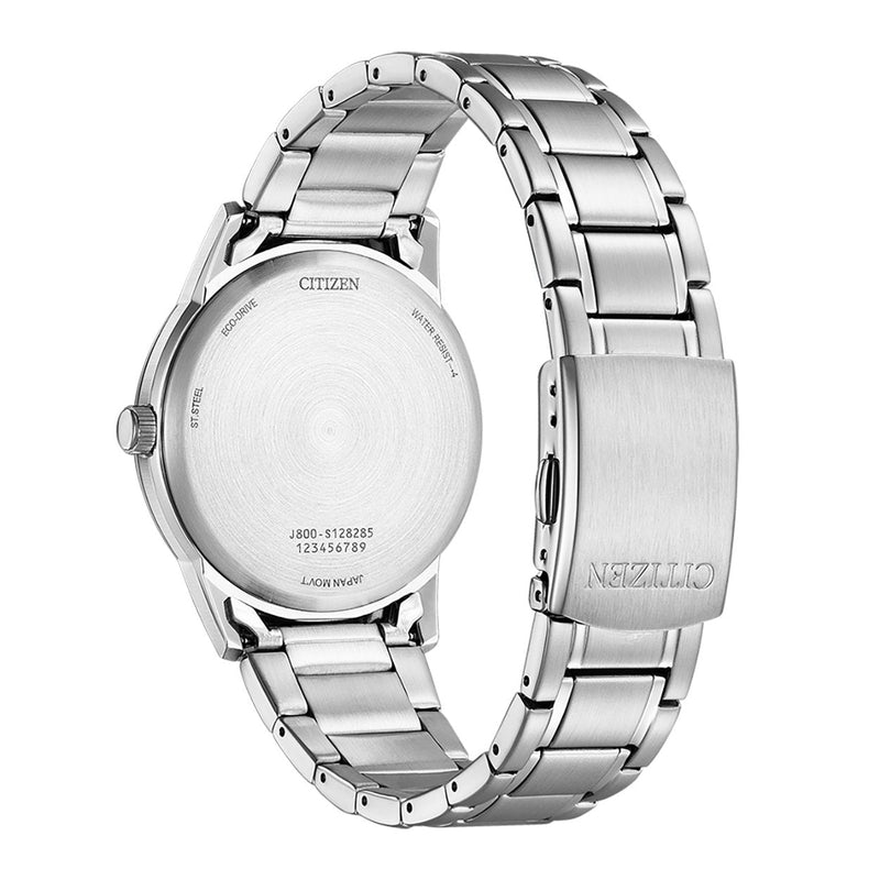 Citizen Classic AW0100-86LE analog herrklocka med blå urtavla och armband i rostfritt stål