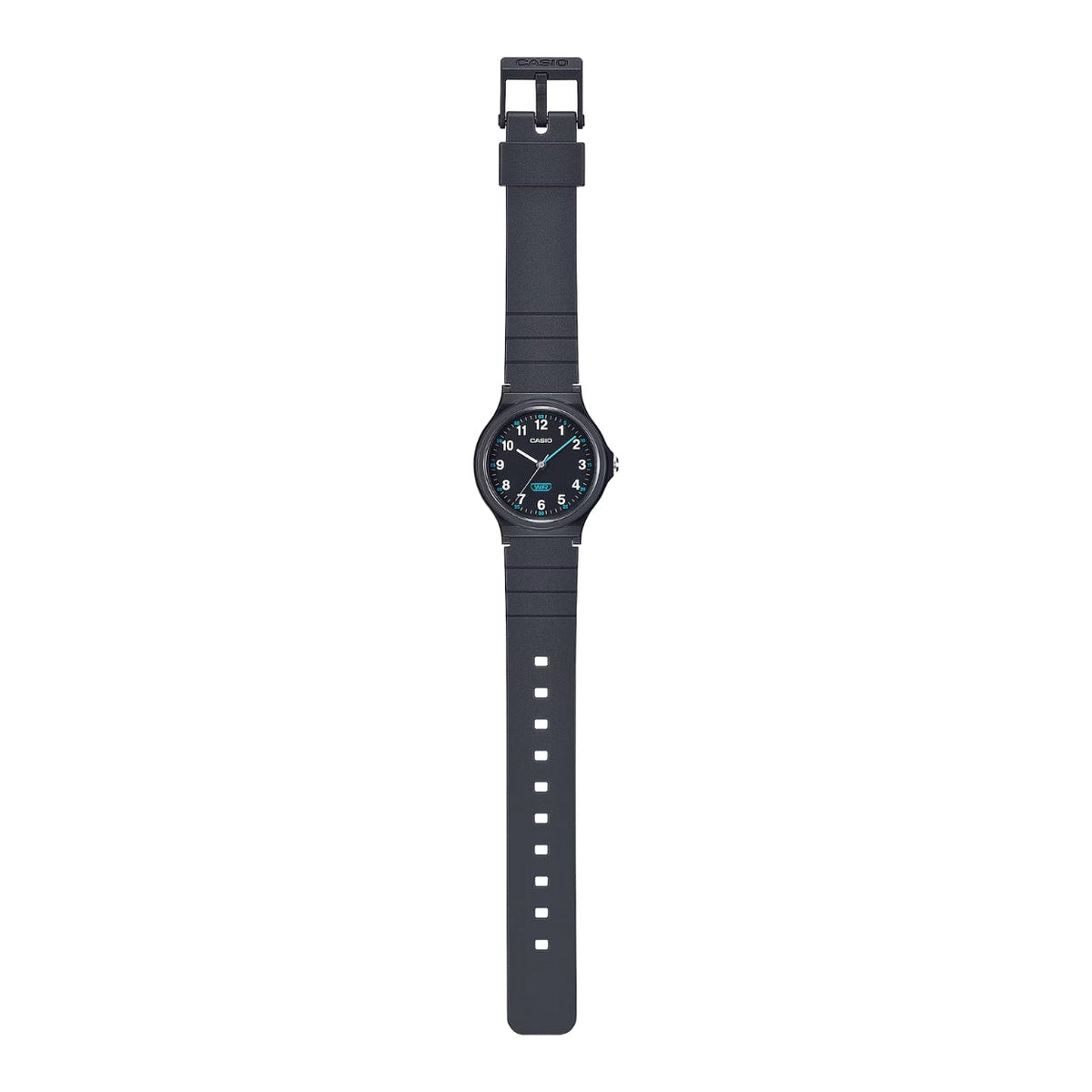 Casio Timeless LQ-24B-1BEF analog unisexklocka med svart urtavla och armband i resin