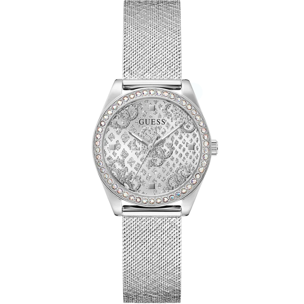 Guess BOA Damklocka GW0748L1 analog damklocka med silver urtavla och armband i rostfritt stål
