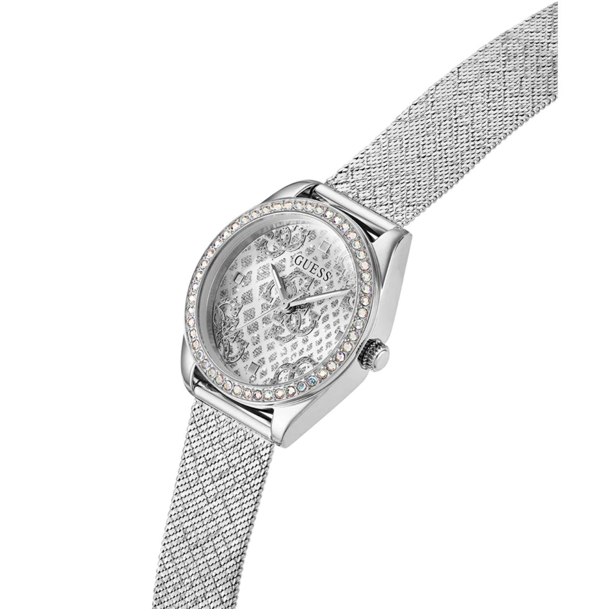 Guess BOA Damklocka GW0748L1 analog damklocka med silver urtavla och armband i rostfritt stål