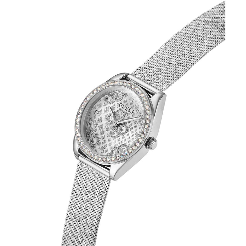 Guess BOA Damklocka GW0748L1 analog damklocka med silver urtavla och armband i rostfritt stål