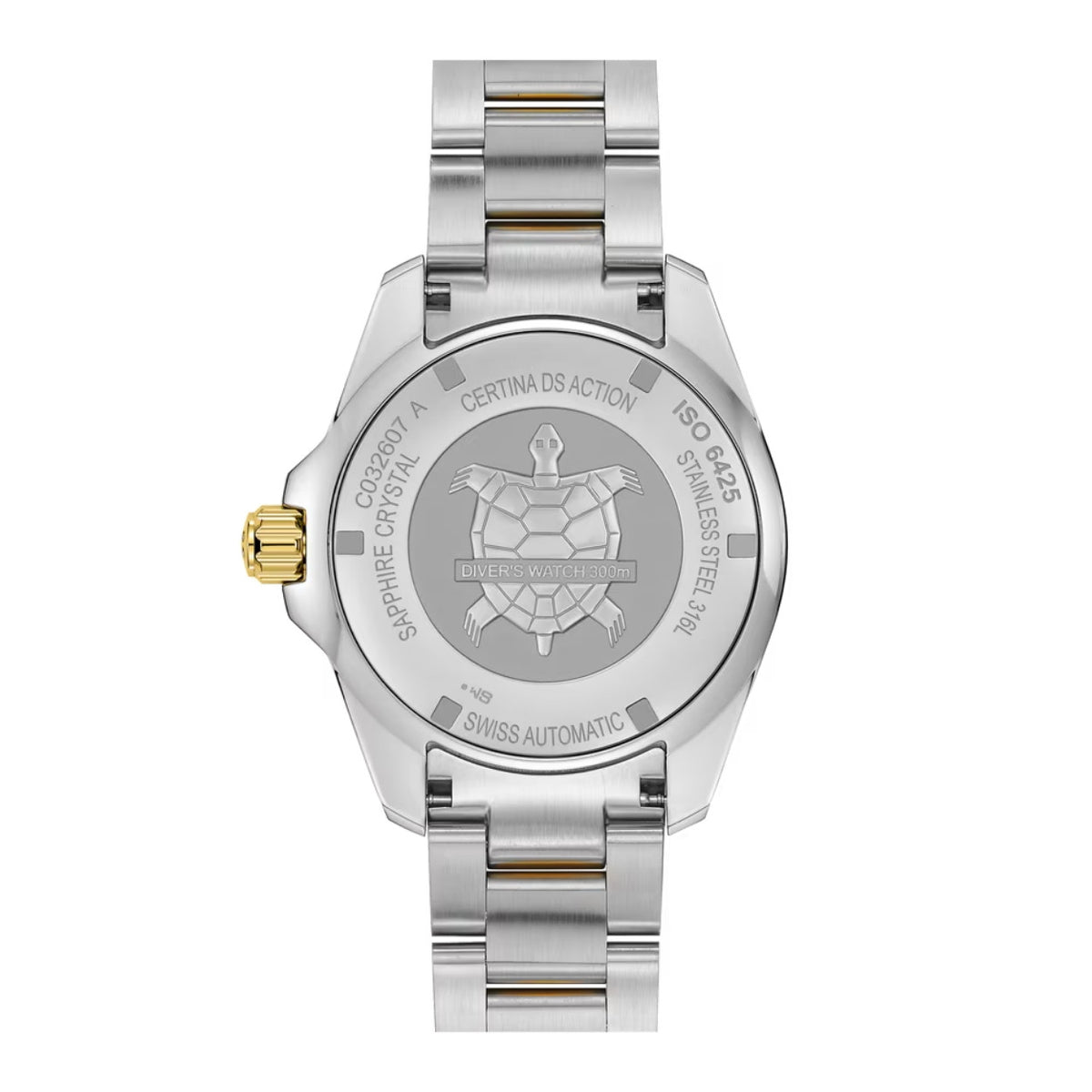 Certina DS Action Diver Powermatic 80 C032.607.22.051.00 analog herrklocka med svart urtavla och armband i rostfritt stål