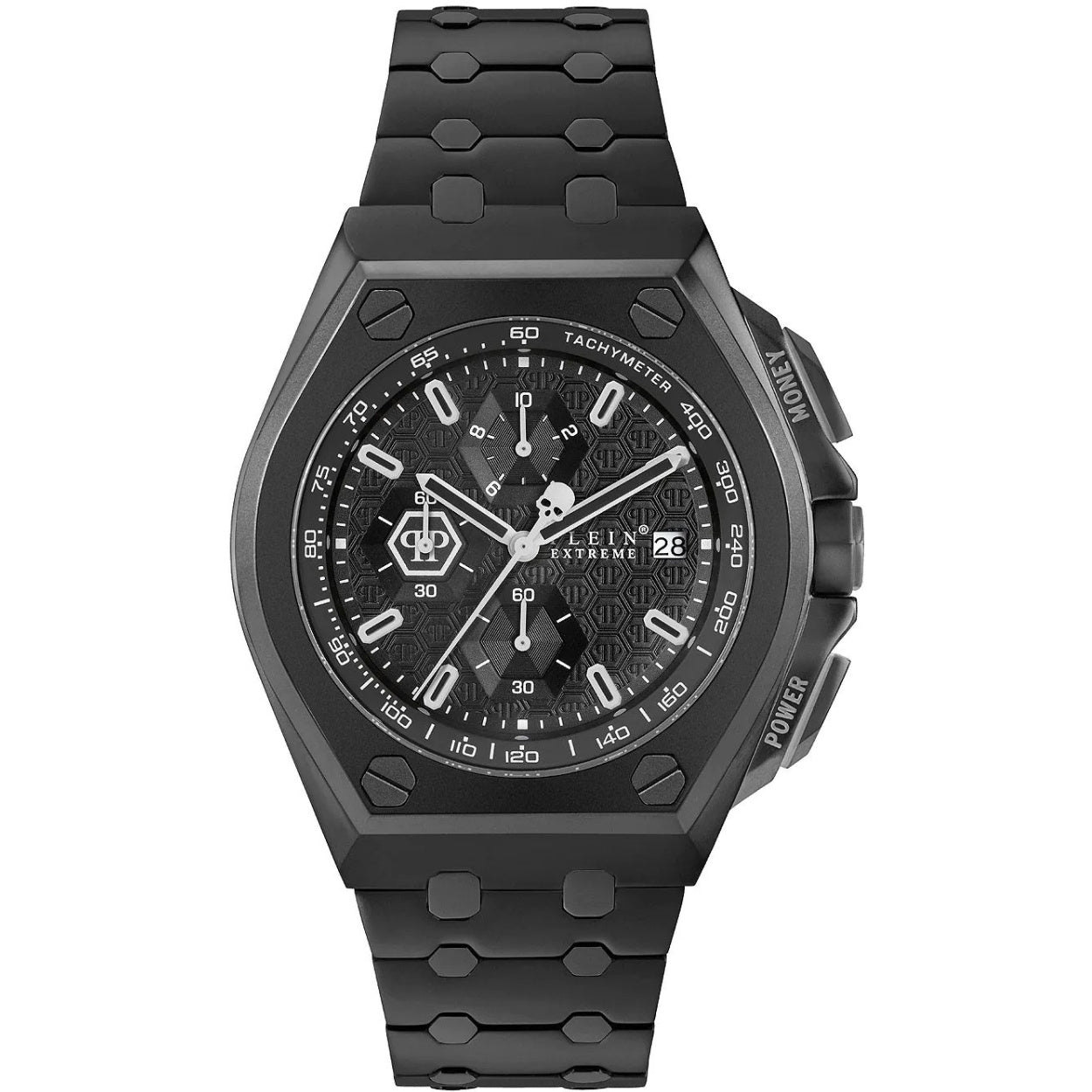 Philipp Plein Plein Extreme PWGAA0821 analog herrklocka med svart urtavla och armband i rostfritt stål