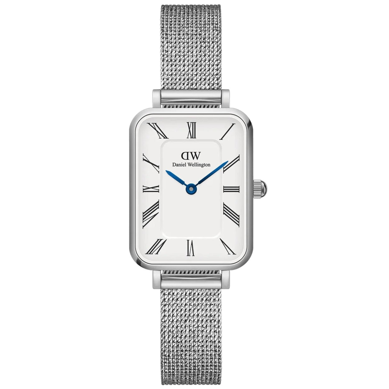 Daniel Wellington Quadro Roman Numerals Sterling DW00100690 analog damklocka med vit urtavla och armband i rostfritt stål