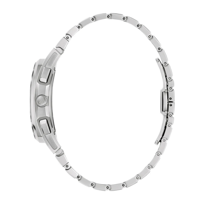 Bulova Curv 96A339 analog herrklocka med blå urtavla och armband i rostfritt stål