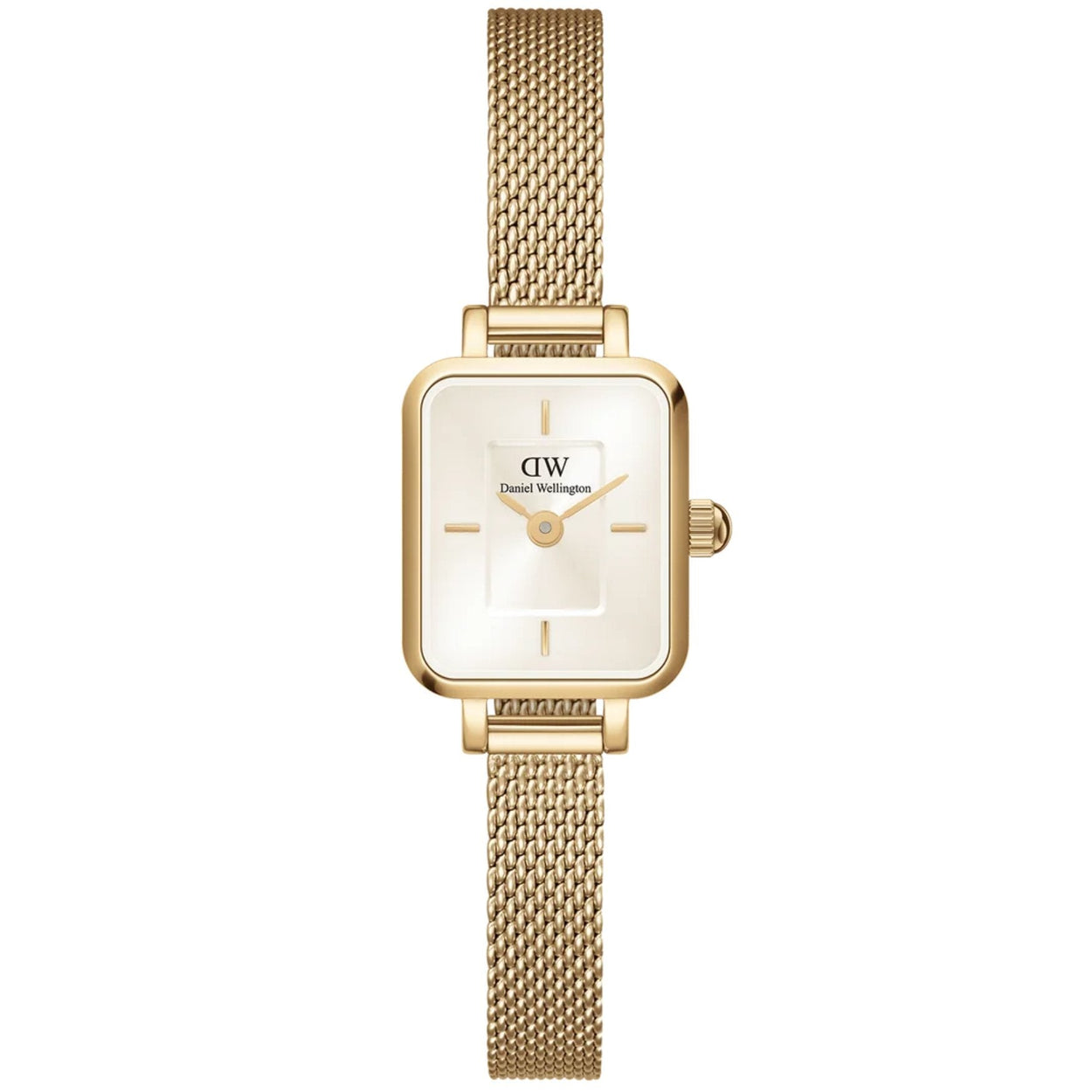 Daniel Wellington Quadro Mini DW00100656 analog damklocka med vit urtavla och armband i rostfritt stål