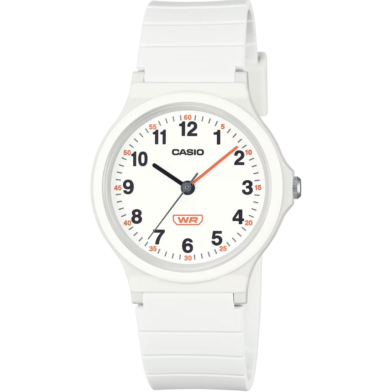 Casio Timeless LQ-24B-7BEF analog unisexklocka med vit urtavla och armband i resin
