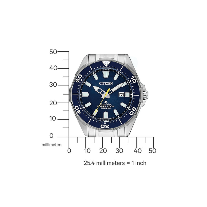 Citizen Super Titanium Promaster BN0201-88L analog herrklocka med blå urtavla och armband i titan