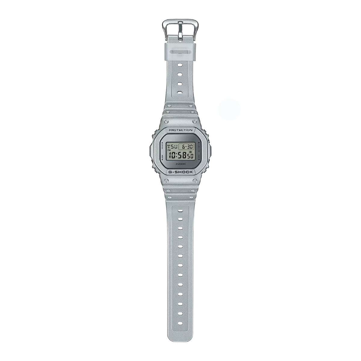 Casio G-Shock Classic DW-5600FF-8ER digital unisexklocka med silver urtavla och armband i resin