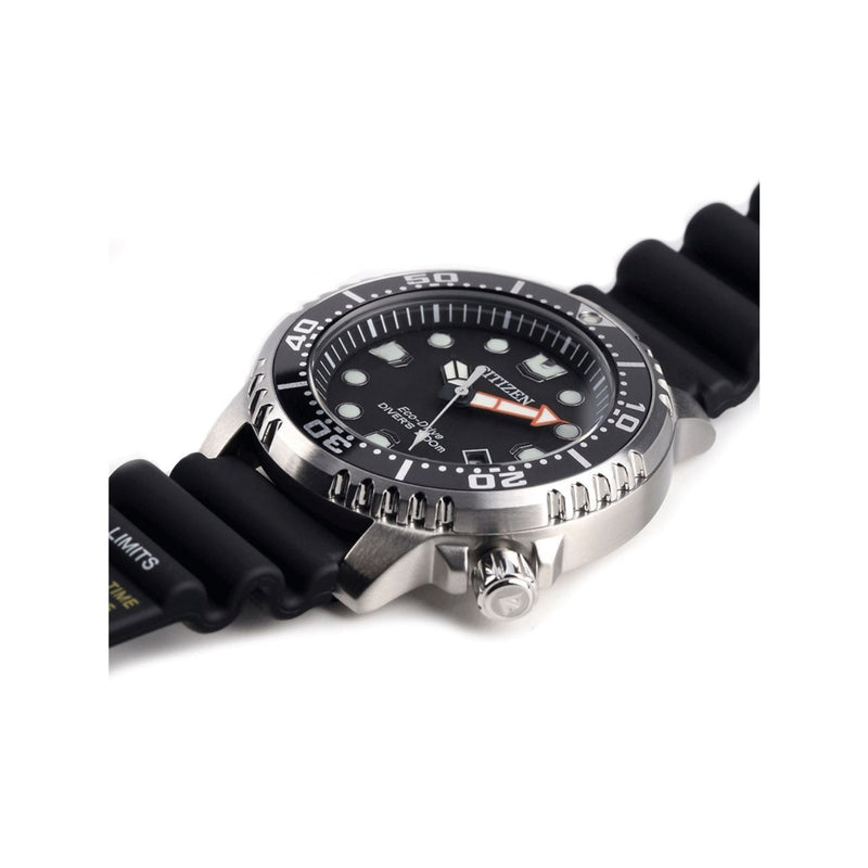 Citizen Eco-Drive Promaster BN0150-10E analog herrklocka med svart urtavla och armband i gummi