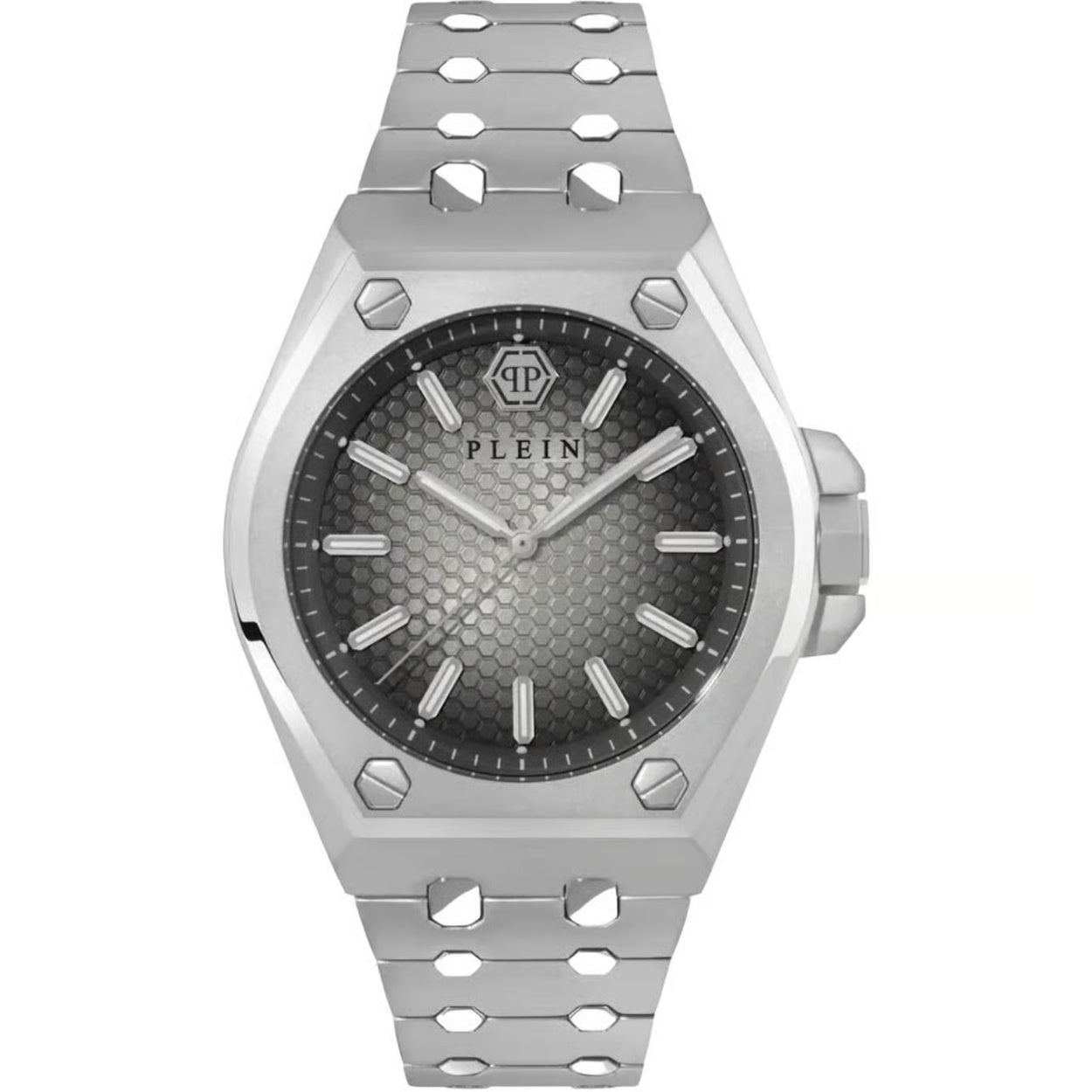 Philipp Plein Extreme Gent PWPMA0124 analog herrklocka med grå urtavla och armband i rostfritt stål