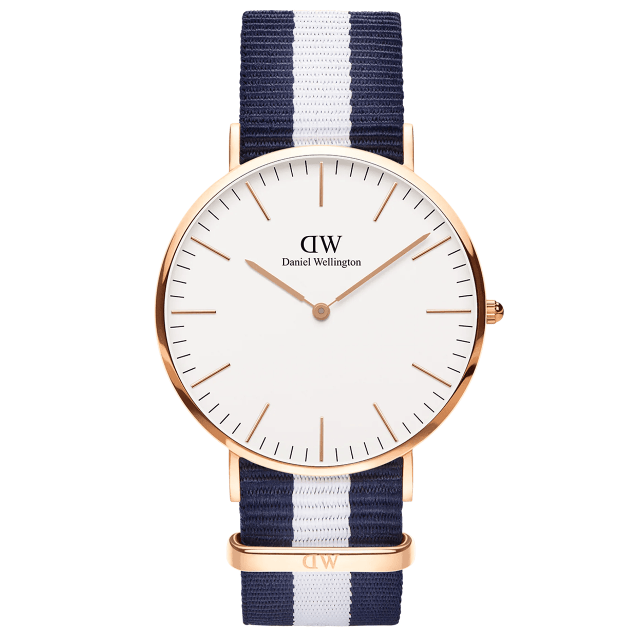 Daniel Wellington Classic Glasgow Rose Gold DW00100004 analog unisexklocka med vit urtavla och armband i läder