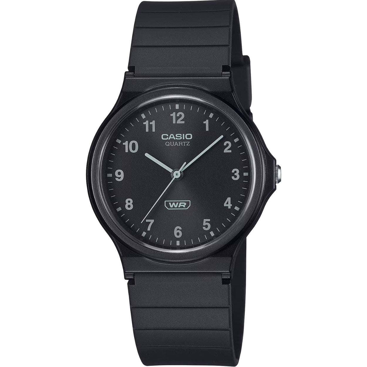 Casio Timeless MQ-24B-1BEF analog unisexklocka med svart urtavla och armband i resin