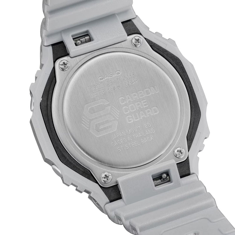 Casio G-Shock GA-2100FF-8AER analog herrklocka med silver urtavla och armband i resin