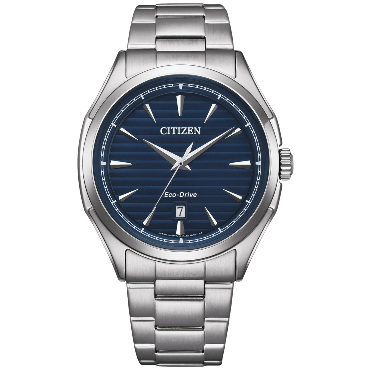 Citizen Classic Eco-Drive AW1750-85L analog herrklocka med blå urtavla och armband i rostfritt stål