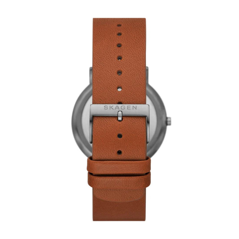 Skagen Signatur Ø40mm SKW6899 analog herrklocka med blå urtavla och armband i läder