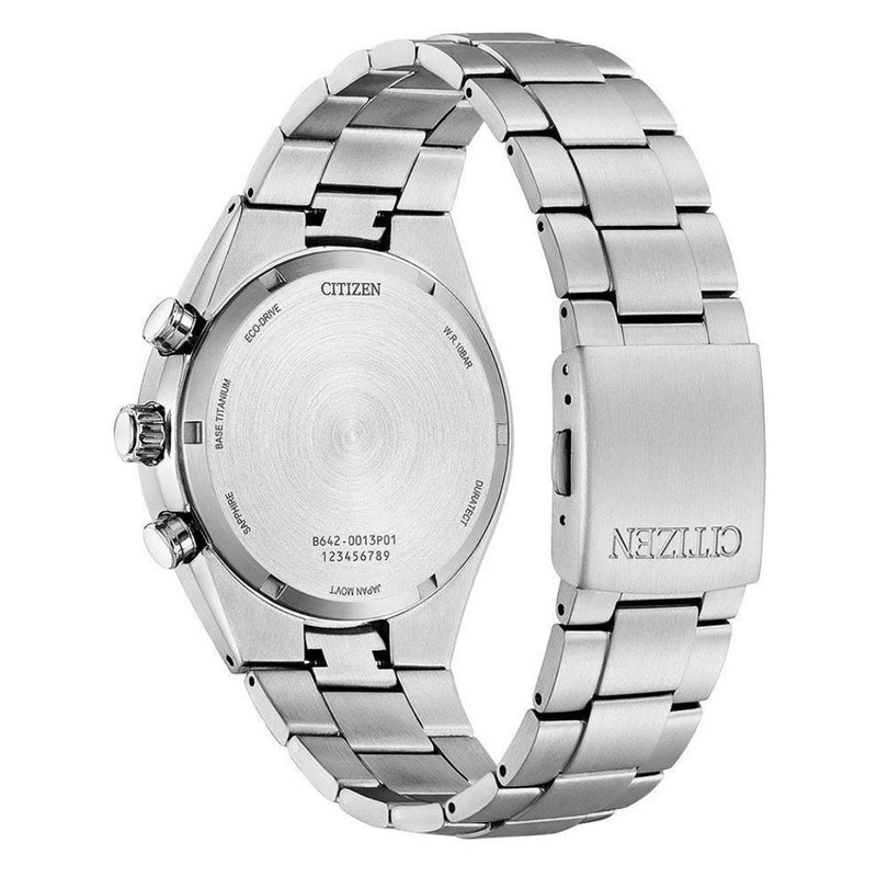 Citizen Super Titanium Eco-Drive CA7090-87X analog herrklocka med rött urtavla och armband i titan