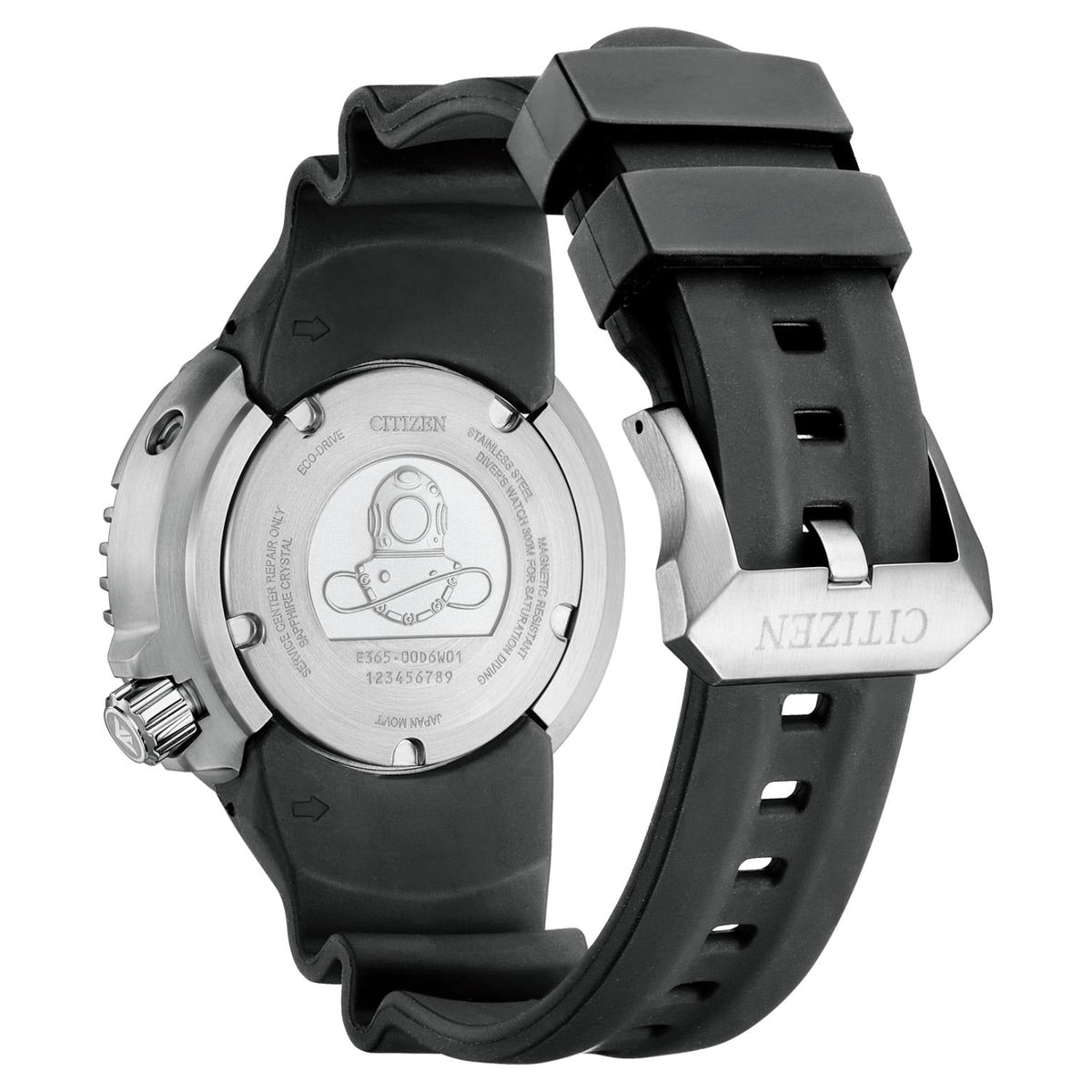 Citizen Promaster Professional Diver 300m BN1024-01E analog herrklocka med svart urtavla och armband i gummi