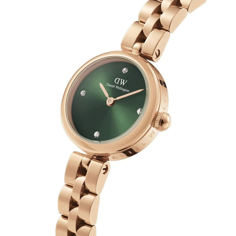 Daniel Wellington Elan Lumine DW00100739 analog damklocka med grön urtavla och armband i rostfritt stål