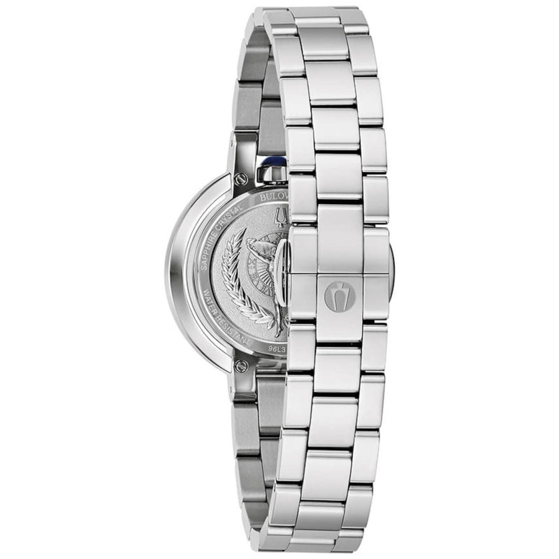 Bulova Classic Rubaiyat 96L338 analog damklocka med rosa urtavla och armband i rostfritt stål
