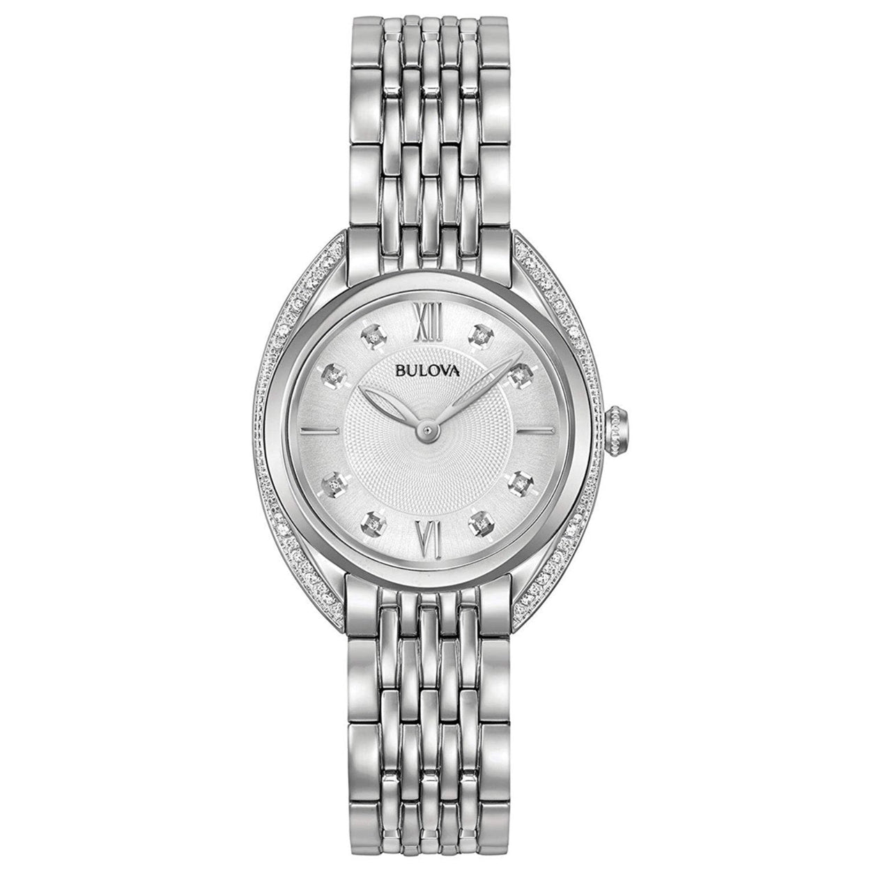 Bulova Classic 96R212 analog damklocka med silver urtavla och armband i rostfritt stål