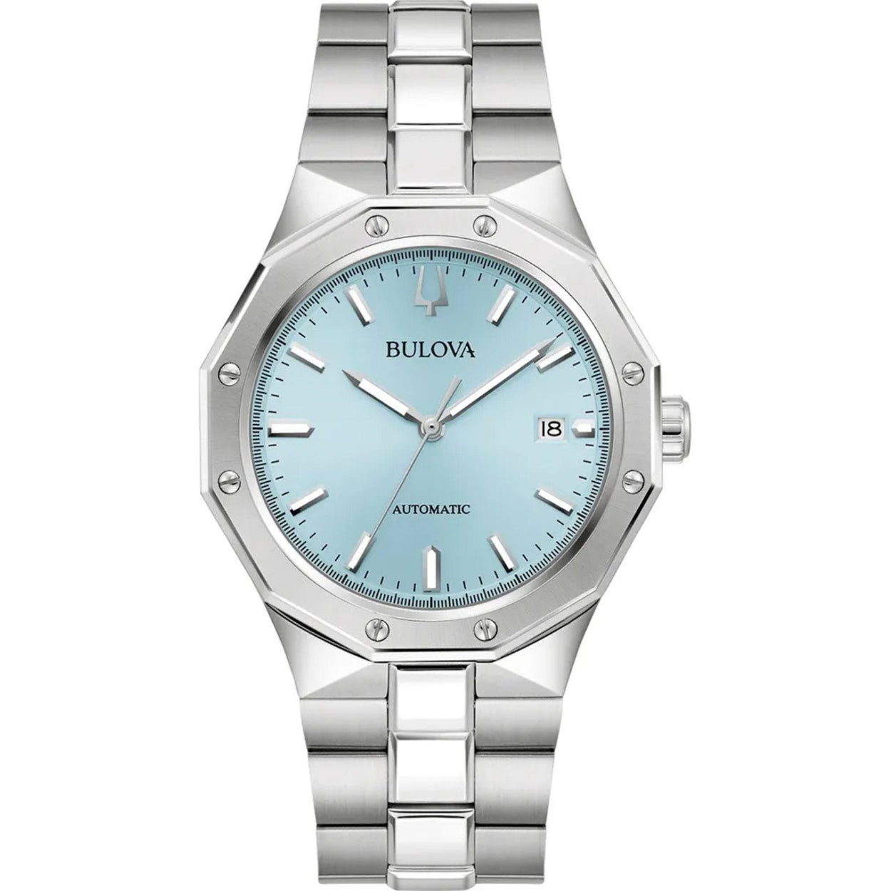 Bulova Classic 96B462 analog herrklocka med blå urtavla och armband i rostfritt stål