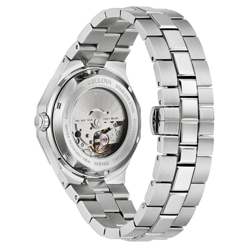 Bulova Classic 96B462 analog herrklocka med blå urtavla och armband i rostfritt stål