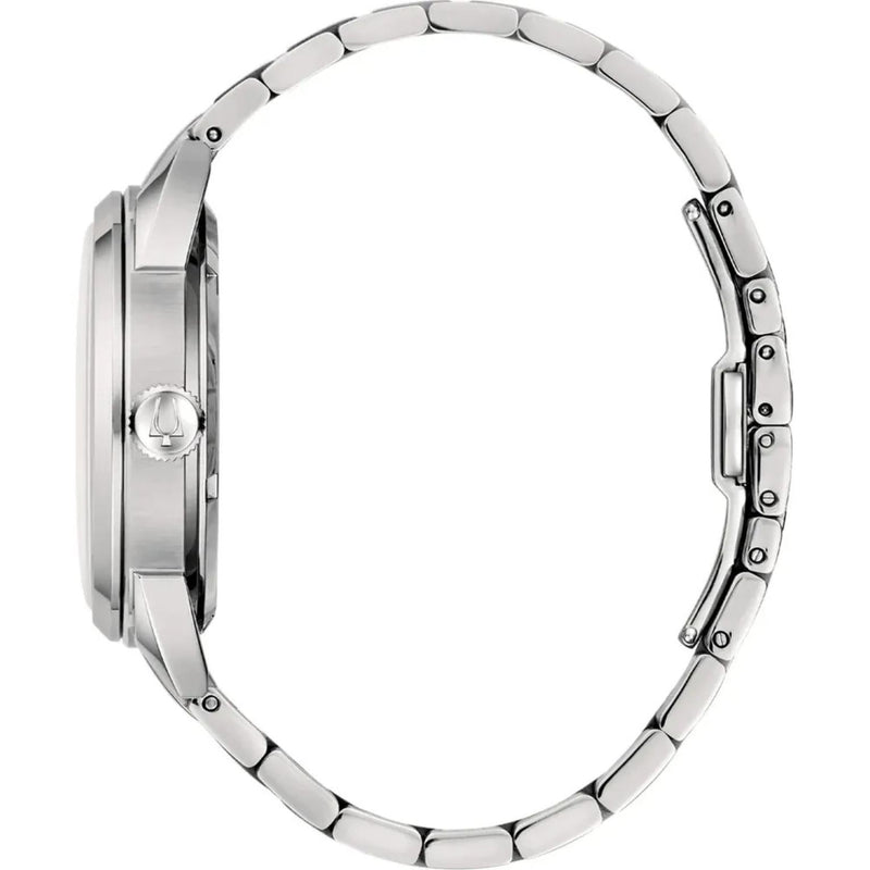 Bulova Sutton Automatic 96B425 analog herrklocka med blå urtavla och armband i rostfritt stål