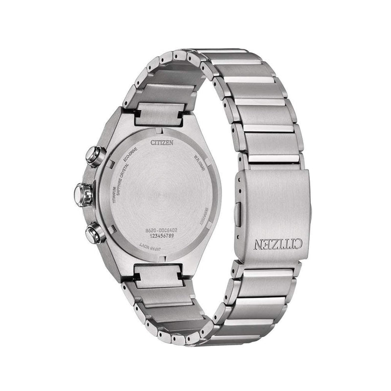 Citizen Eco-Drive Titanium CA4691-59L analog herrklocka med blå urtavla och armband i titan
