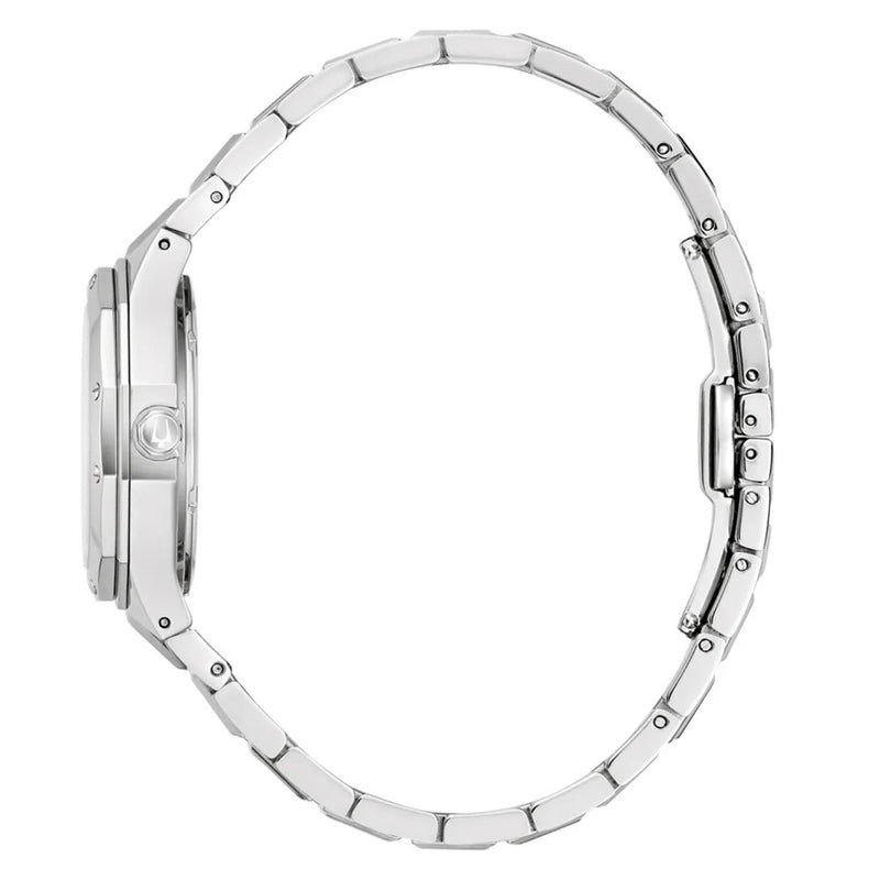 Bulova Classic 96M170 analog damklocka med rosa urtavla och armband i rostfritt stål