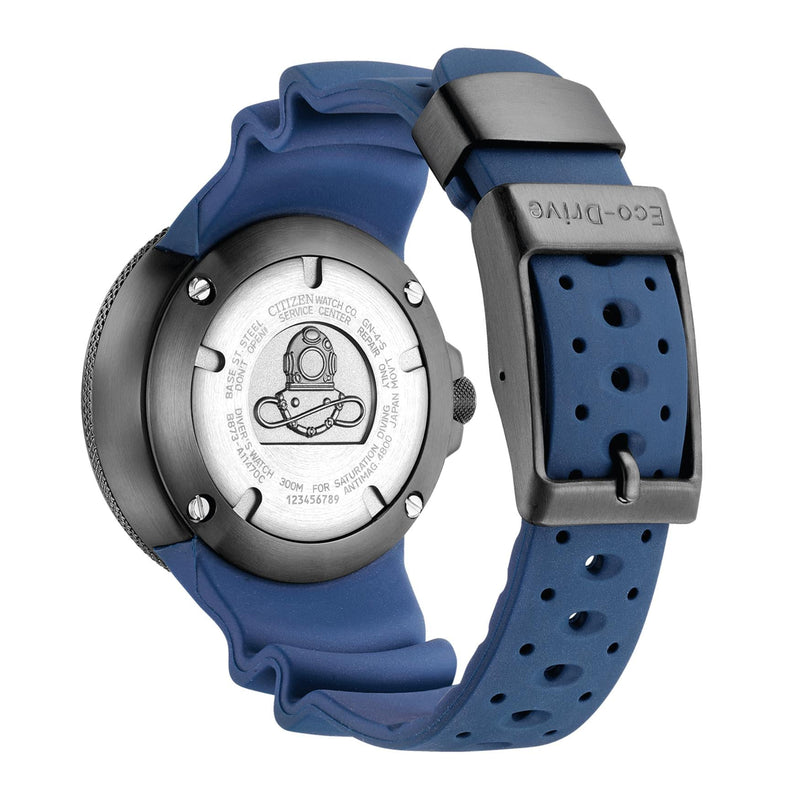 Citizen Promaster Professional Diver BJ8055-04E analog herrklocka med svart urtavla och armband i gummi