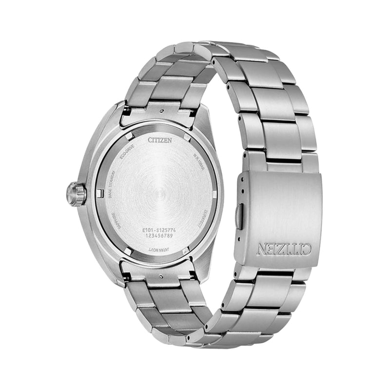 Citizen Eco-Drive Titanium BM8560-88E analog herrklocka med svart urtavla och armband i titan