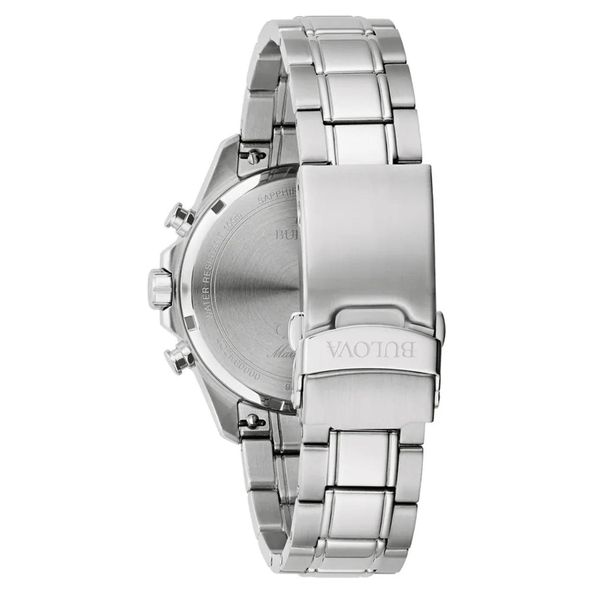 Bulova Marine Star 96B467 analog herrklocka med svart urtavla och armband i rostfritt stål