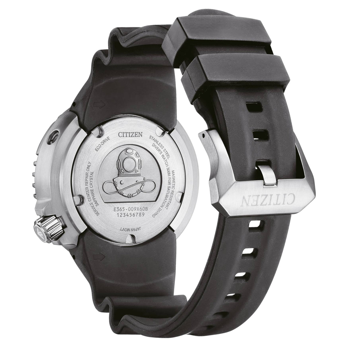 Citizen Promaster Eco-Drive Diver 300m BN1025-08L analog herrklocka med blå urtavla och armband i gummi